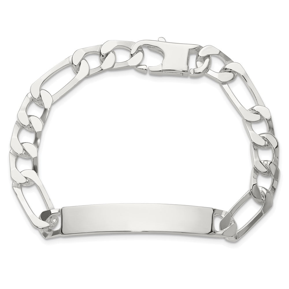 925 Sterling Silver 8mm Figaro ID Bracelet 8 inch