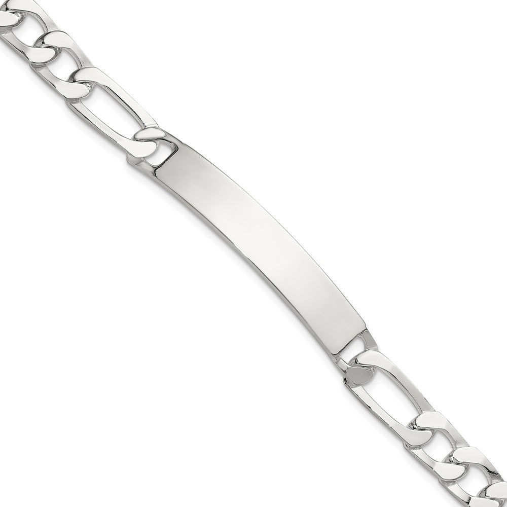 925 Sterling Silver 8mm Figaro ID Bracelet 8 inch