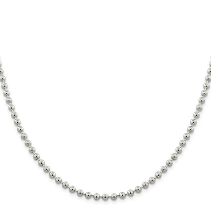 Sterling Silver 4mm Beaded Chain Necklace