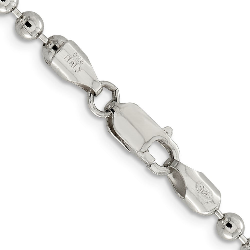 Sterling Silver 4mm Beaded Chain Necklace