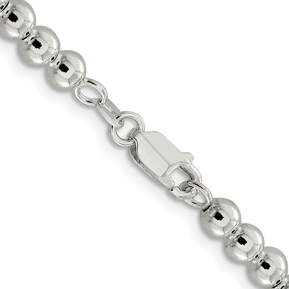 Sterling Silver 5mm Beads on Box Chain Necklace