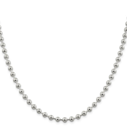Sterling Silver 5mm Beaded Chain Necklace