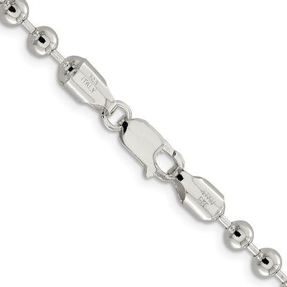 Sterling Silver 5mm Beaded Chain Necklace