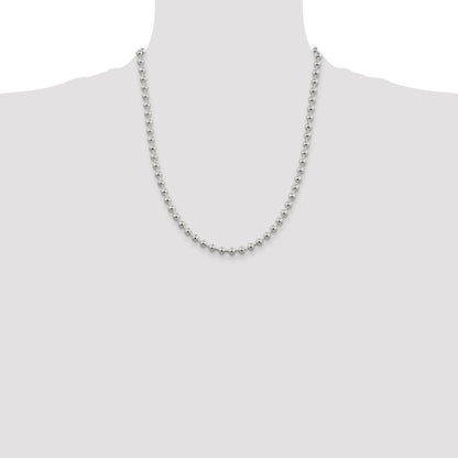 Sterling Silver 5mm Beaded Chain Necklace