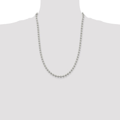 Sterling Silver 5mm Beaded Chain Necklace