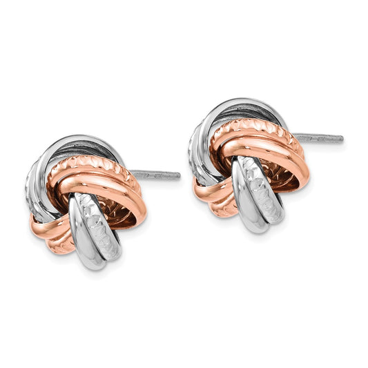 Sterling Silver Rose Rhodium-plated Earrings