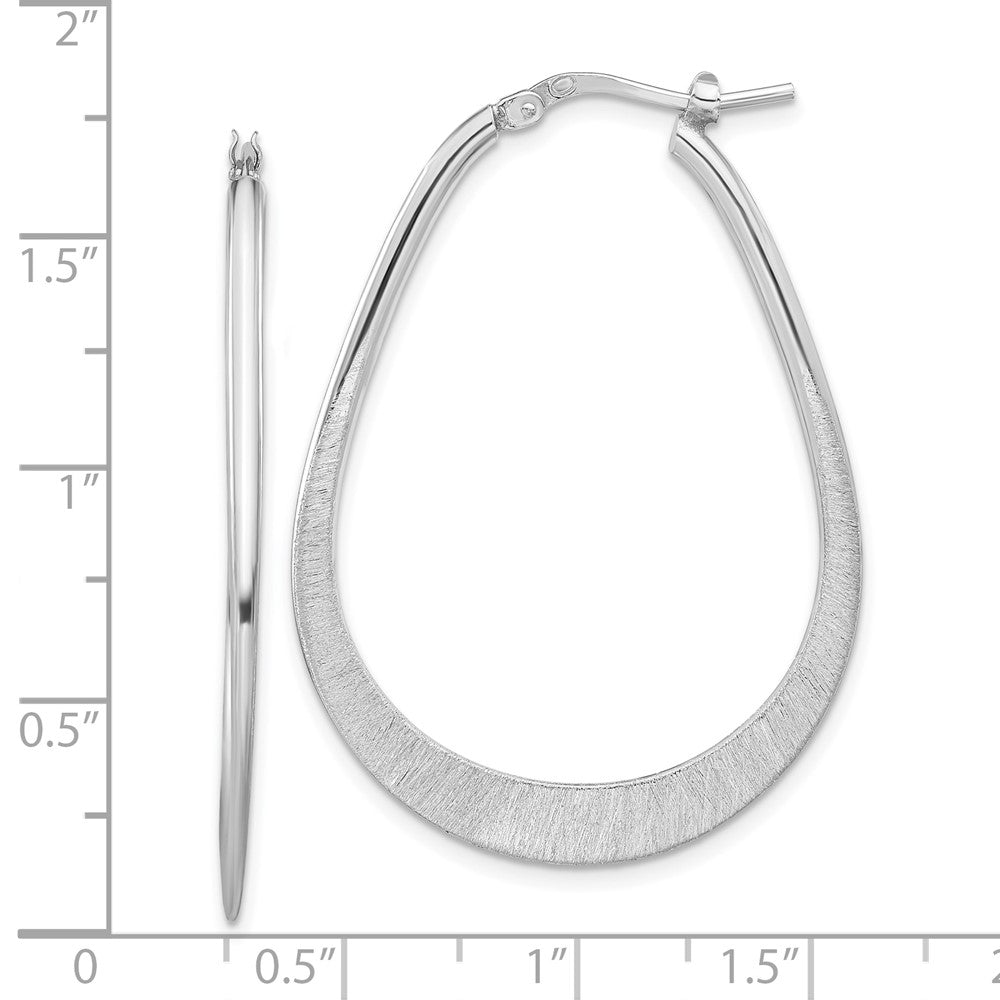 Sterling Silver Rhodium-plated Etched Hoop Earrings