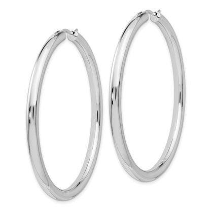 Sterling Silver Rhodium-plated 3.5mm Tube Earrings