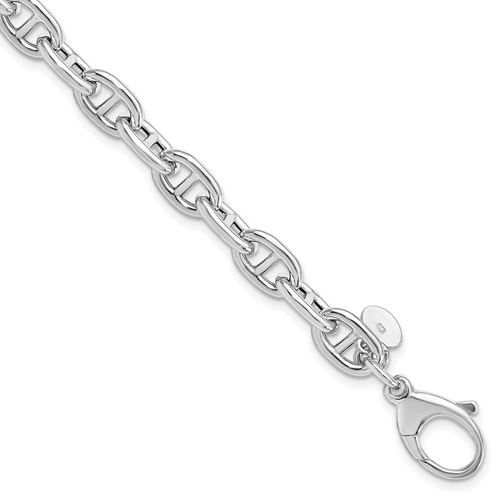 925 Sterling Silver 5.42mm Rhodium-plated Polished Fancy Link Bracelet 8 inch