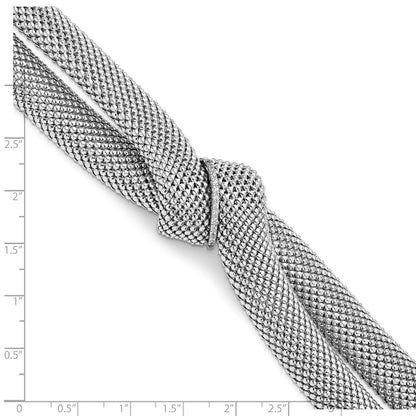 925 Sterling Silver 12.5mm Rhodium-plated Cubic Zirconia Knot Bracelet 8 inch