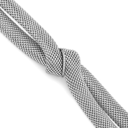 925 Sterling Silver 12.5mm Rhodium-plated Cubic Zirconia Knot Bracelet 8 inch