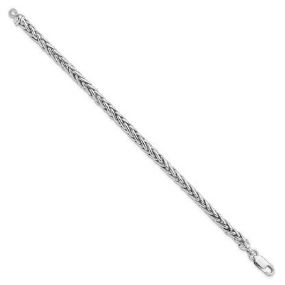 925 Sterling Silver 5mm Rhodium-plated . Bracelet 7.5 inch