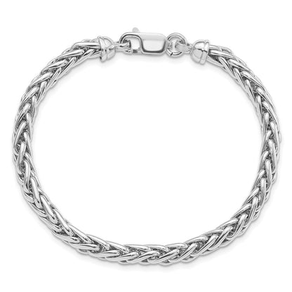 925 Sterling Silver 5mm Rhodium-plated . Bracelet 7.5 inch