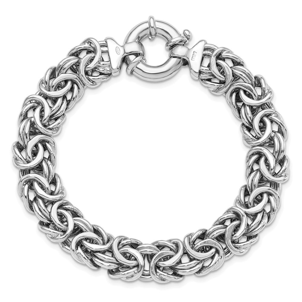 925 Sterling Silver Rhodium-plated Fancy Link Bracelet 7.5 inch
