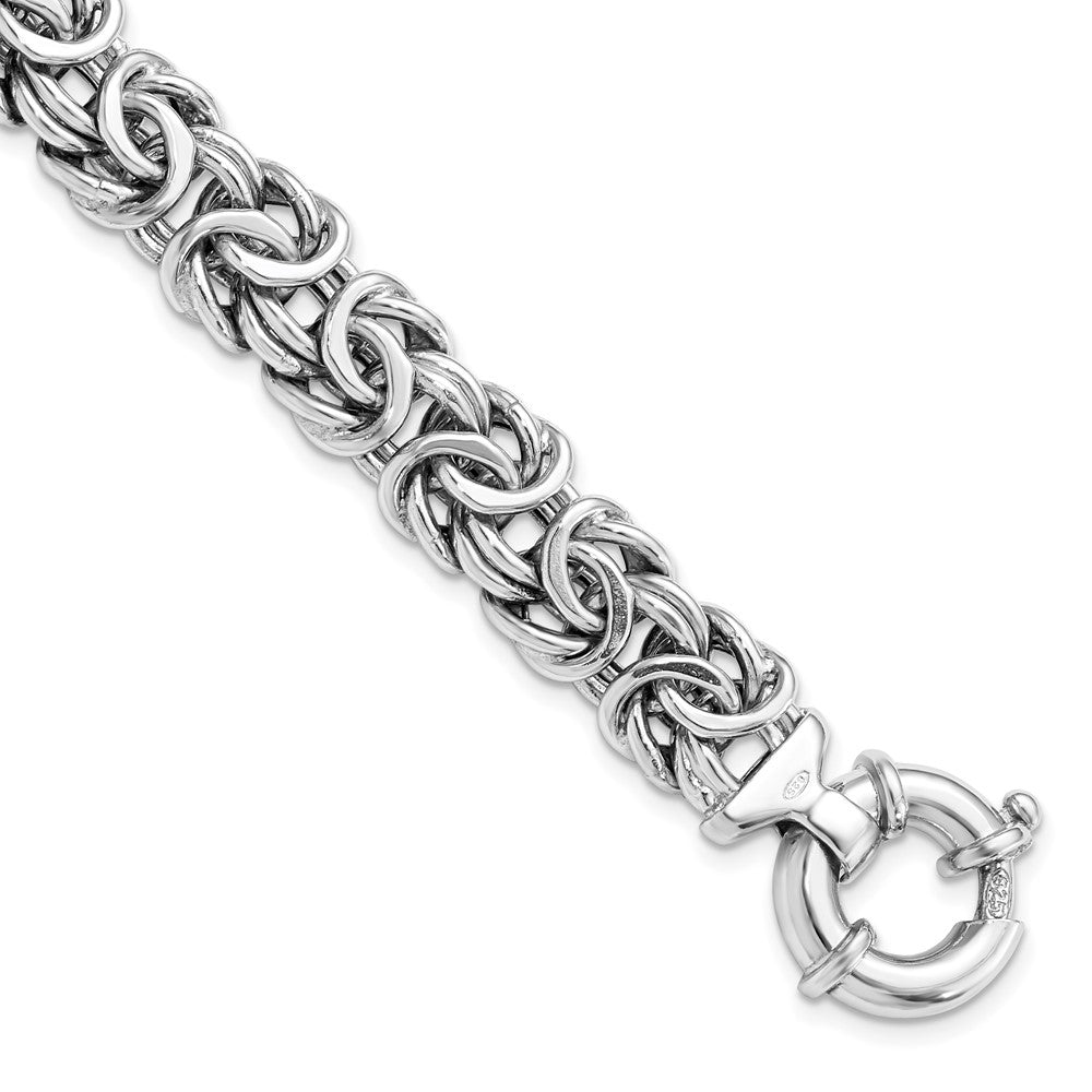 925 Sterling Silver Rhodium-plated Fancy Link Bracelet 7.5 inch