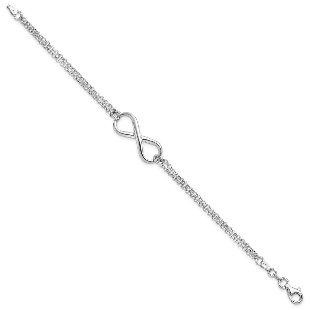 925 Sterling Silver 11mm Infinity Symbol Bracelet 7.5 inch