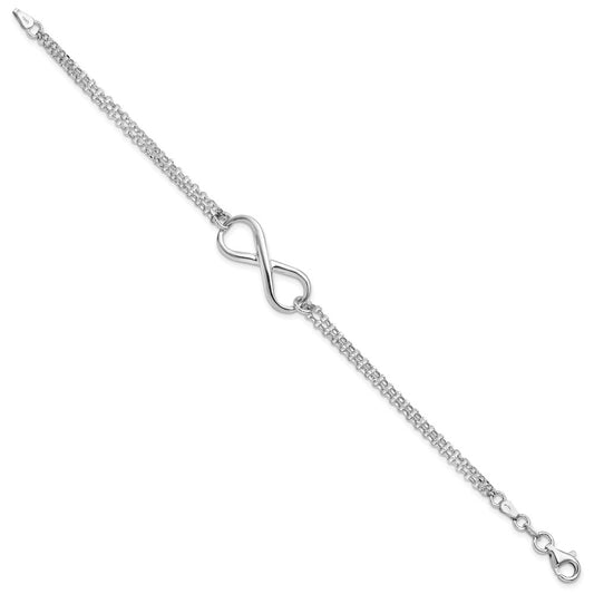 925 Sterling Silver 11mm Infinity Symbol Bracelet 7.5 inch