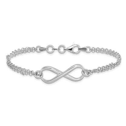 925 Sterling Silver 11mm Infinity Symbol Bracelet 7.5 inch