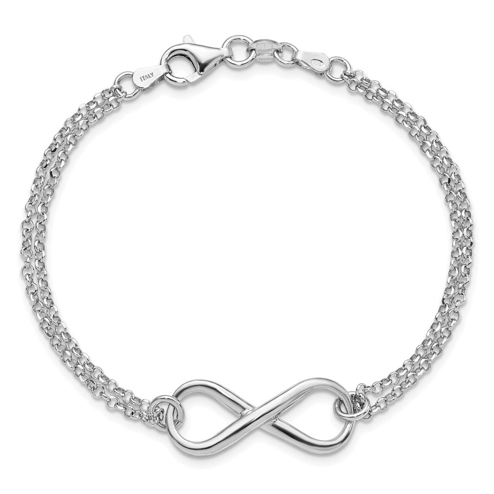 925 Sterling Silver 11mm Infinity Symbol Bracelet 7.5 inch