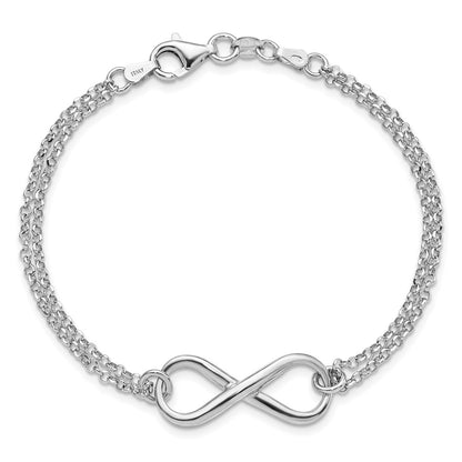 925 Sterling Silver 11mm Infinity Symbol Bracelet 7.5 inch