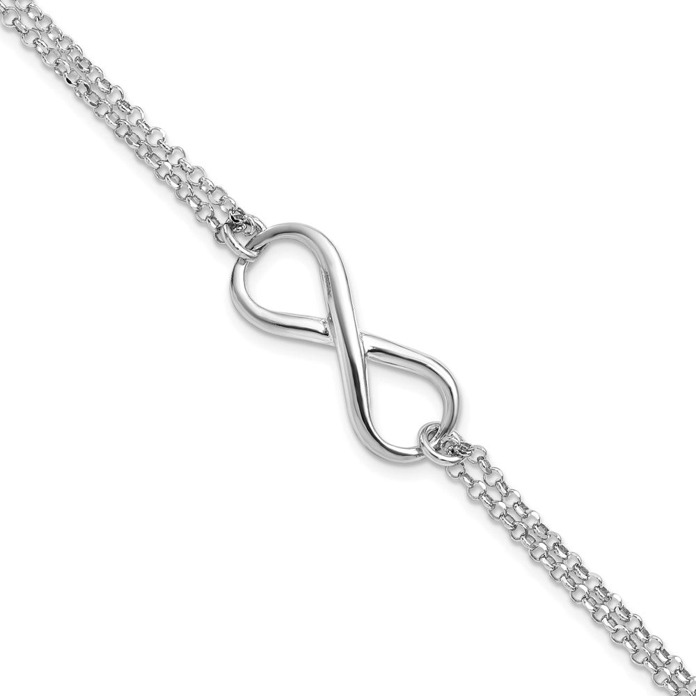 925 Sterling Silver 11mm Infinity Symbol Bracelet 7.5 inch