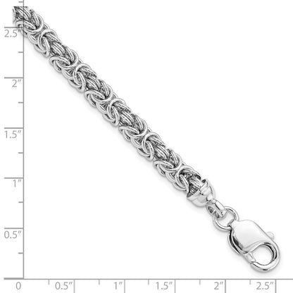 925 Sterling Silver 12mm Rhodium-plated Polished Link Bracelet 7.5 inch