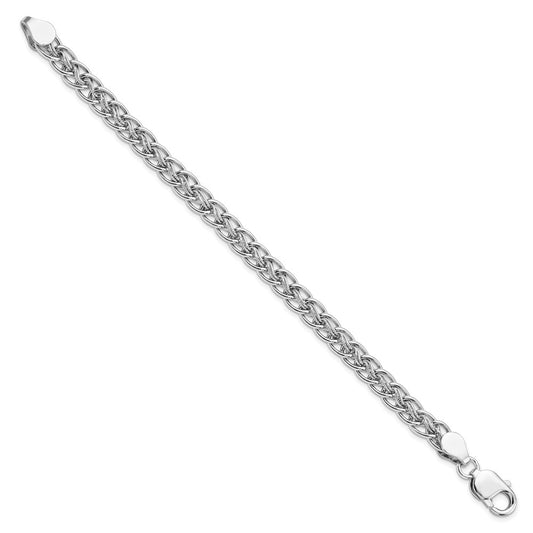 925 Sterling Silver 7mm Rhodium-plated Polished Link Bracelet 7.5 inch