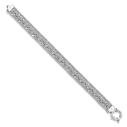 925 Sterling Silver Rhodium-plated Polished Bracelet 7.5 inch