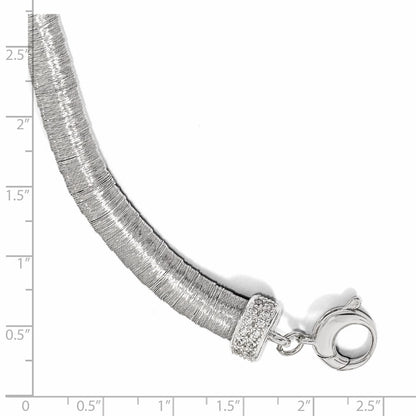 925 Sterling Silver 8mm Rhodium-plated Cubic Zirconia Bracelet 7 inch