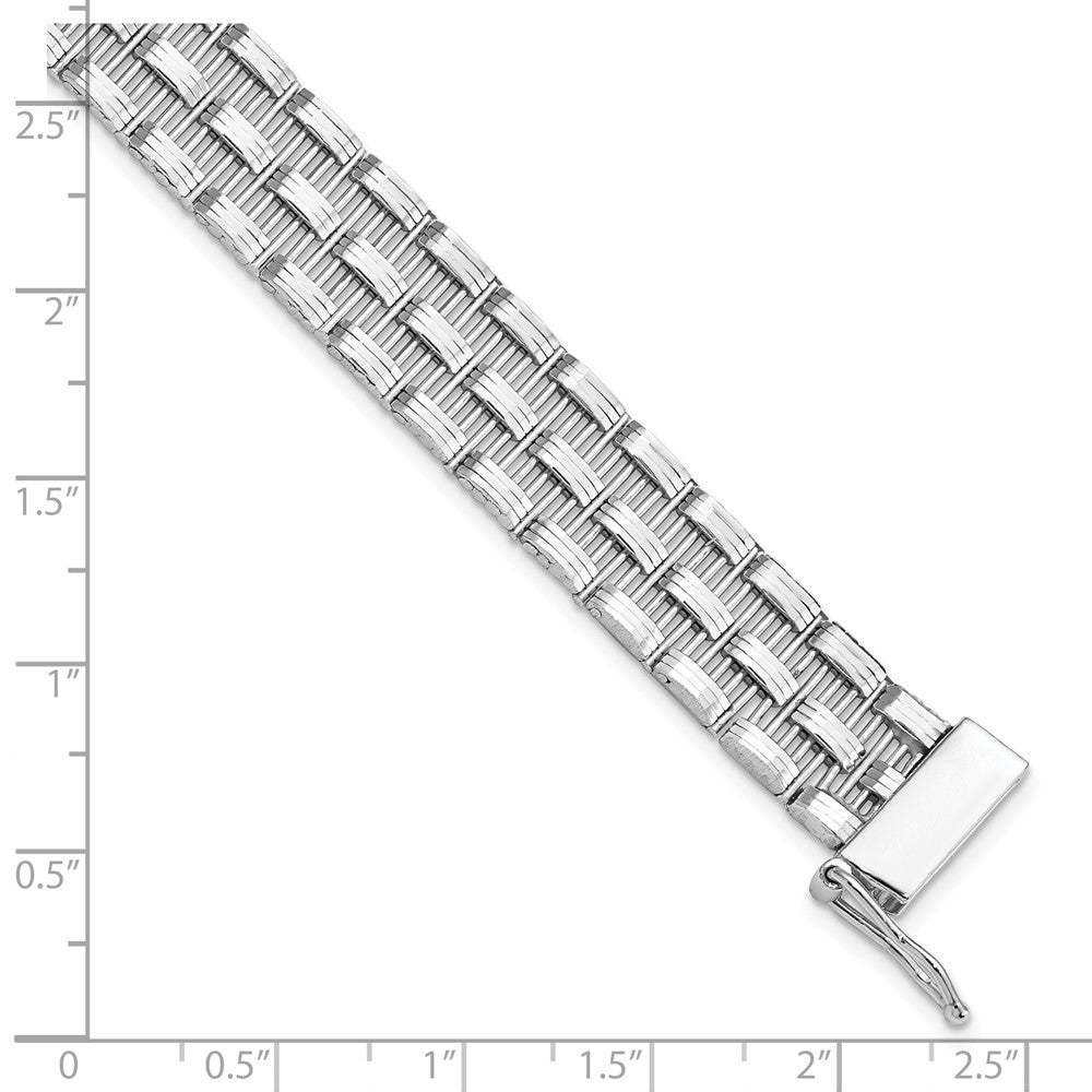 925 Sterling Silver 11.7mm Polished Fancy Link Bracelet 8 inch