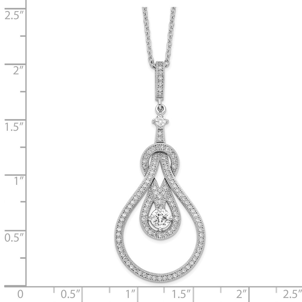 Sterling Silver 109 Stone CZ Polished Necklace 20"