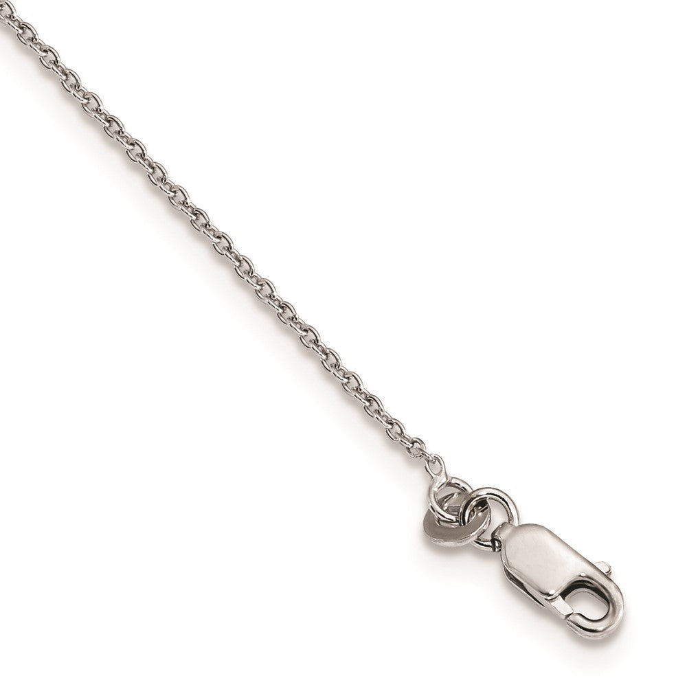 Sterling Silver 38 Stone Pink CZ Awareness Ribbon Necklace 18"