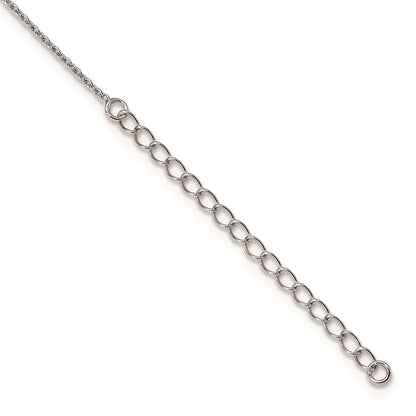 Sterling Silver 69 Stone CZ Polished Key Necklace 18"