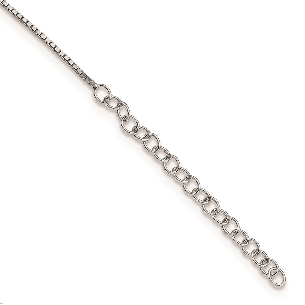 Sterling Silver Rhod-Plated Cubic Zirconia Cross 20"
