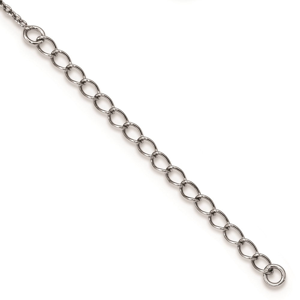 925 Sterling Silver Rhodium-plated Black and White Diamond Necklace 18