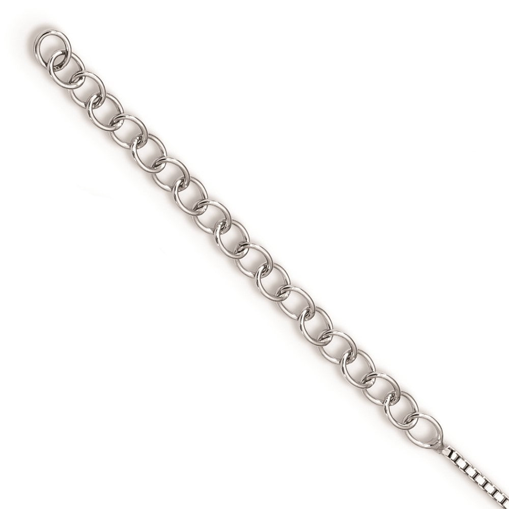 Sterling Silver Black and White Diamond Cross Necklace 18"