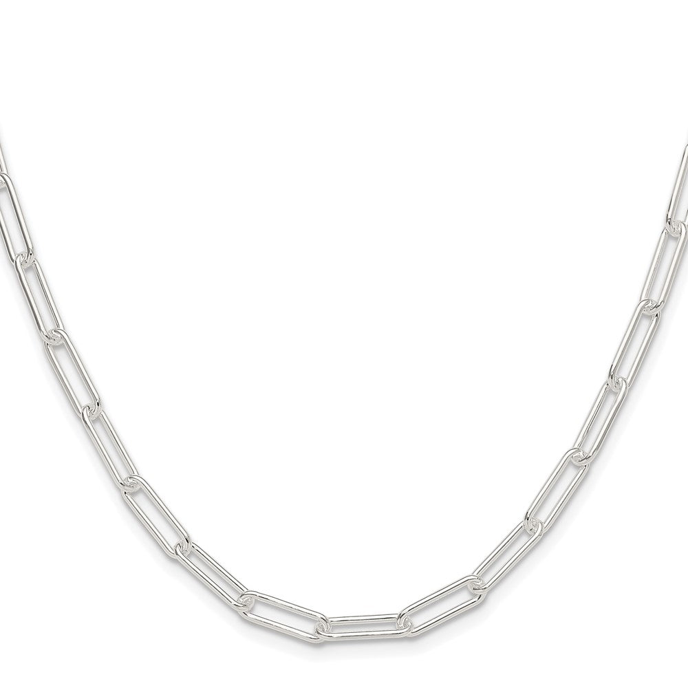 Sterling Silver Rhodium-plated Polished 4.5mm Paperclip Chain Necklace