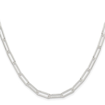 Sterling Silver Rhodium-plated Polished 4.5mm Paperclip Chain Necklace
