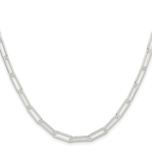 Sterling Silver Rhodium-plated Polished 4.5mm Paperclip Chain Necklace