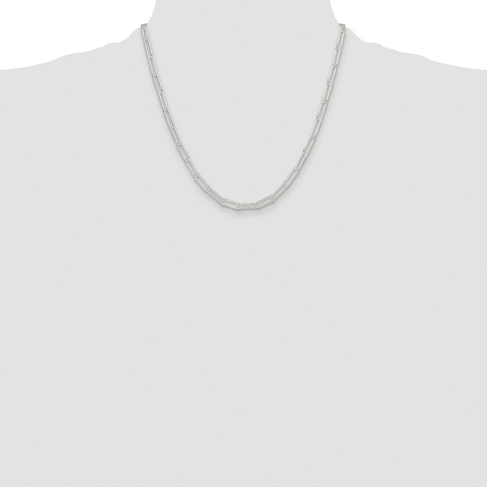 Sterling Silver Rhodium-plated Polished 4.5mm Paperclip Chain Necklace
