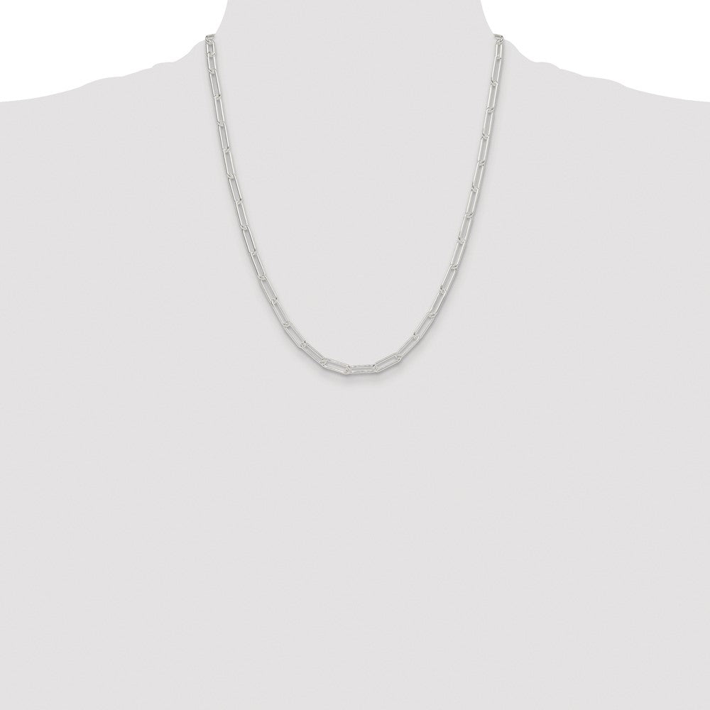 Sterling Silver Rhodium-plated Polished 4.5mm Paperclip Chain Necklace