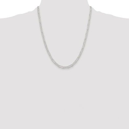 Sterling Silver Rhodium-plated Polished 4.5mm Paperclip Chain Necklace
