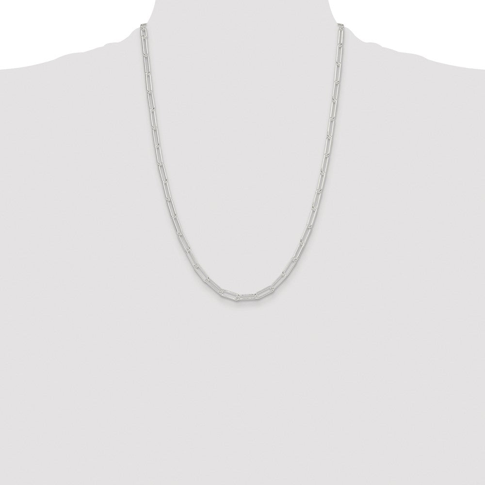 Sterling Silver Rhodium-plated Polished 4.5mm Paperclip Chain Necklace
