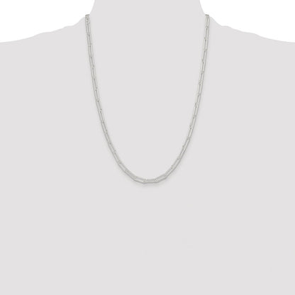 Sterling Silver Rhodium-plated Polished 4.5mm Paperclip Chain Necklace