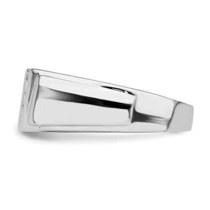 Sterling Silver Rhodium Plated Diamond Men's Wedding Ring