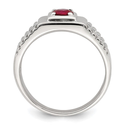 925 Sterling Silver Men's Gemstone & White Topaz Ring