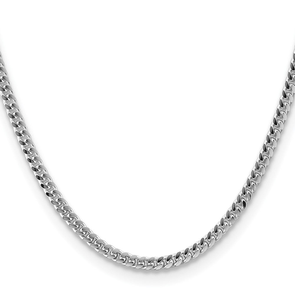 Sterling Silver 4mm Domed Side D/C Curb Chain Necklace