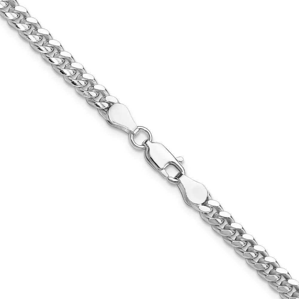 Sterling Silver 4mm Domed Side D/C Curb Chain Necklace