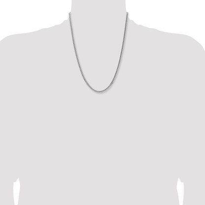 Sterling Silver 4mm Domed Side D/C Curb Chain Necklace