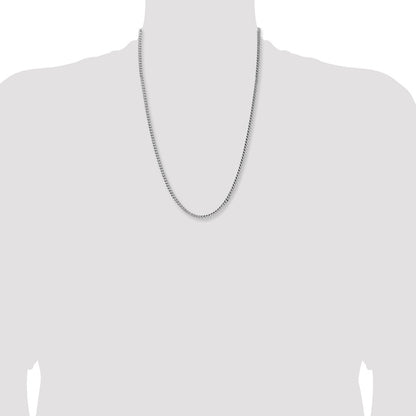 Sterling Silver 4mm Domed Side D/C Curb Chain Necklace